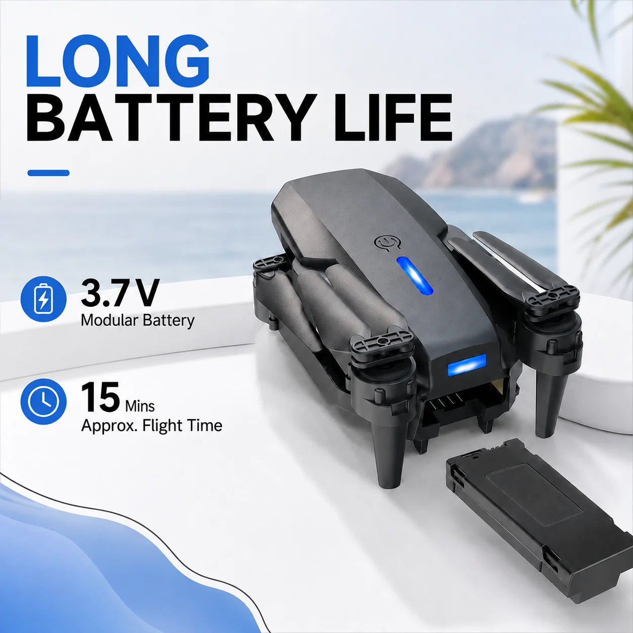ZNLYRION 4K Dual Camera FPV Drone E88 Pro 15Mins Flight Time Foldable Quadcopter with Altitude Hold Headless Mode One-Key Takeoff/Landing