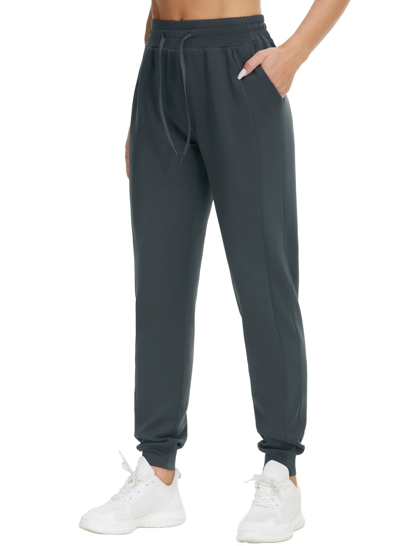 THE GYM PEOPLE Women's Workout Joggers Leggings Drawstring Running Lounge Sweatpants Tapered Pants with Pockets