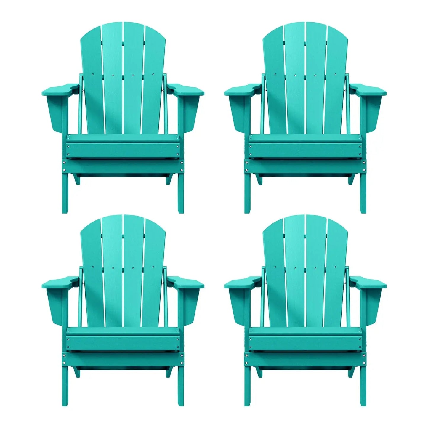 Outdoor Folding Poly Adirondack Chair (Set of 4), Orange, Customized