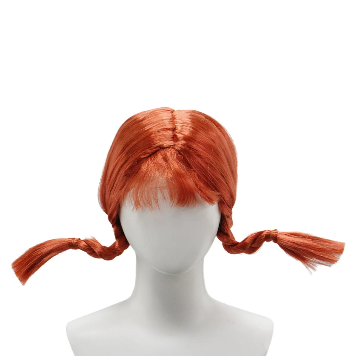 Orange Red High Quality Synthetic Fiber Heat Resistant Cosplay Wig with Bangs Double Side Braids Box Braids Outward Center Part Adjustable Cap for Women Girls Party Halloween Costume Role Play Stage Show Photo Shoot