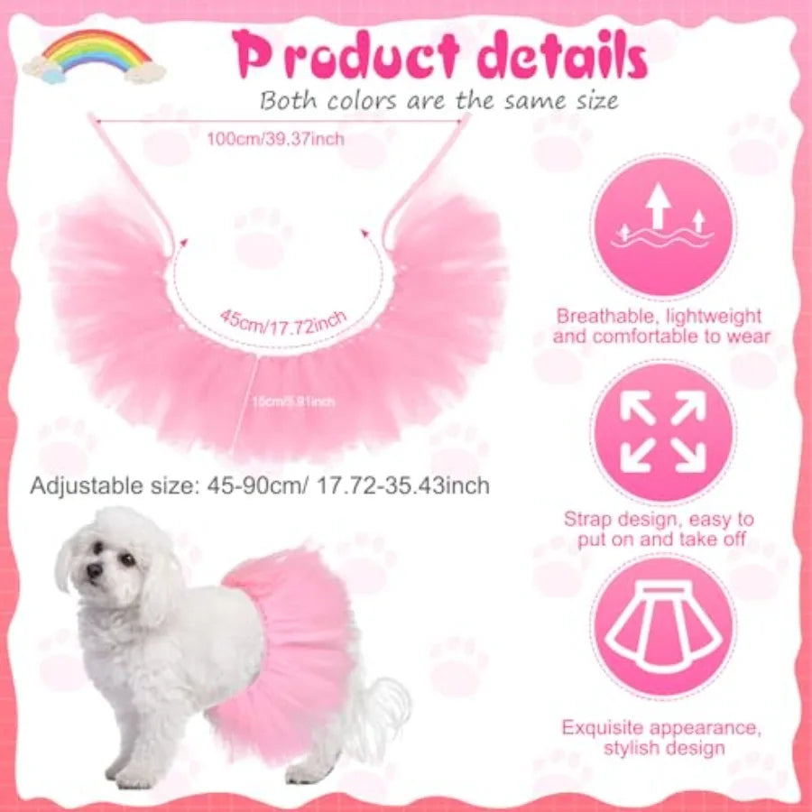 Dog Tutu Tulle Tutu for Dogs Small Large Medium Puppy Dress Ballerina Costume Skirt for Holiday Puppy Cats Bunny Pet Outfit Bir