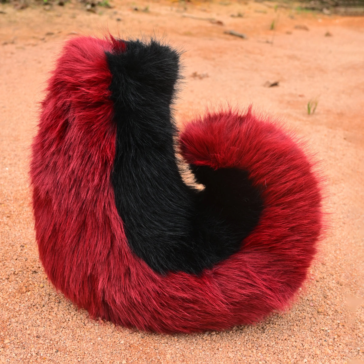 Handmade Shiba Inu Curled Tail Cosplay Furry Dog Tail Plush Fox Wolf Tail with Adjustable Waist Belt Faux Fur Fursuit Accessory for Halloween Costume Anime Rave Festival Party Props