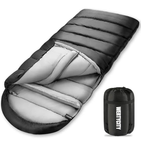 0 Degree Sleeping Bag for Adults XXL Big and Tall 4 Season Cold Weather Winter Camping with Compression Sack