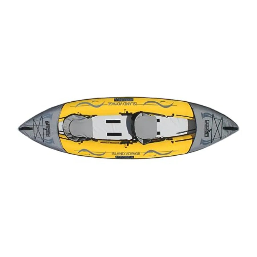 Inflatable Kayak - Recreational Convertible Kayak for 1 or 2 Persons - 11 ft - Yellow