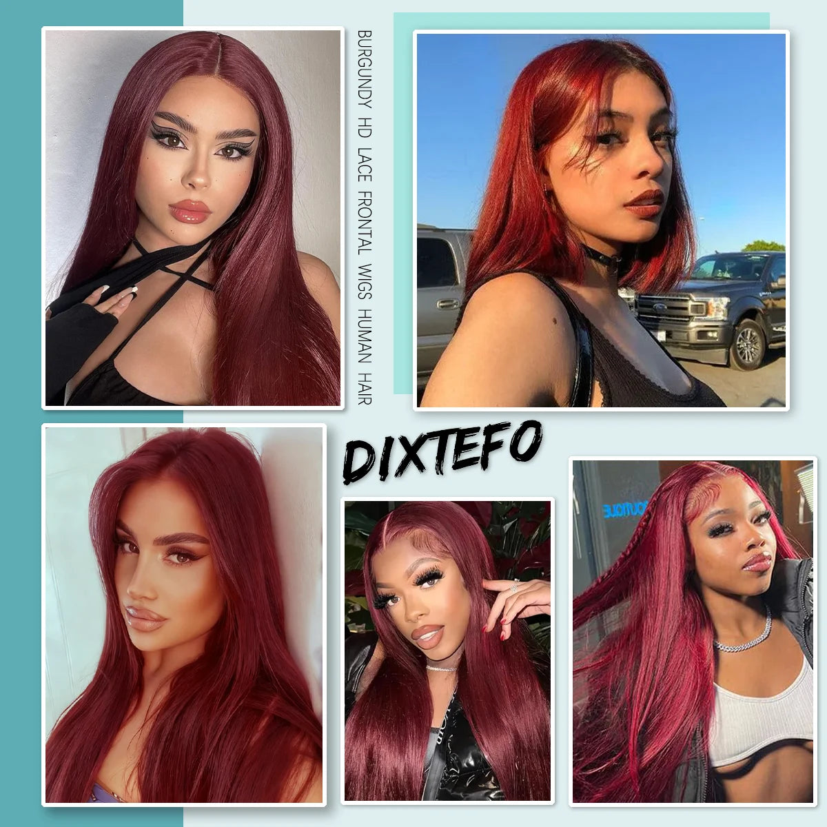 Bone Straight 99J 200% Density 40 Inches 13x6 13x4 HD Transparent Lace Frontal Wig Human Hair Wigs Burgundy Wine Red Pre Plucked For Women Brazilian Hair  Halloween Wig
