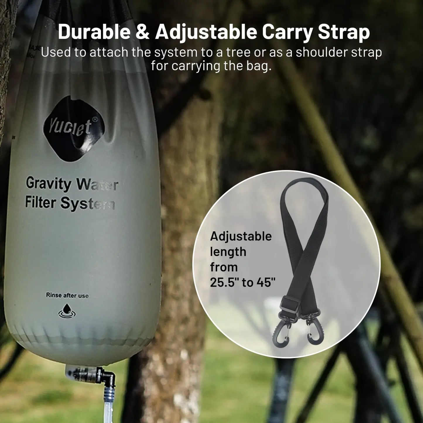 Gravity Water Filter System for Hiking, Camping, Travel, and Emergency Preparedness (1 Gravity Bag, 3 Water Filter Straw, 1 Squeezable Water Pouch)