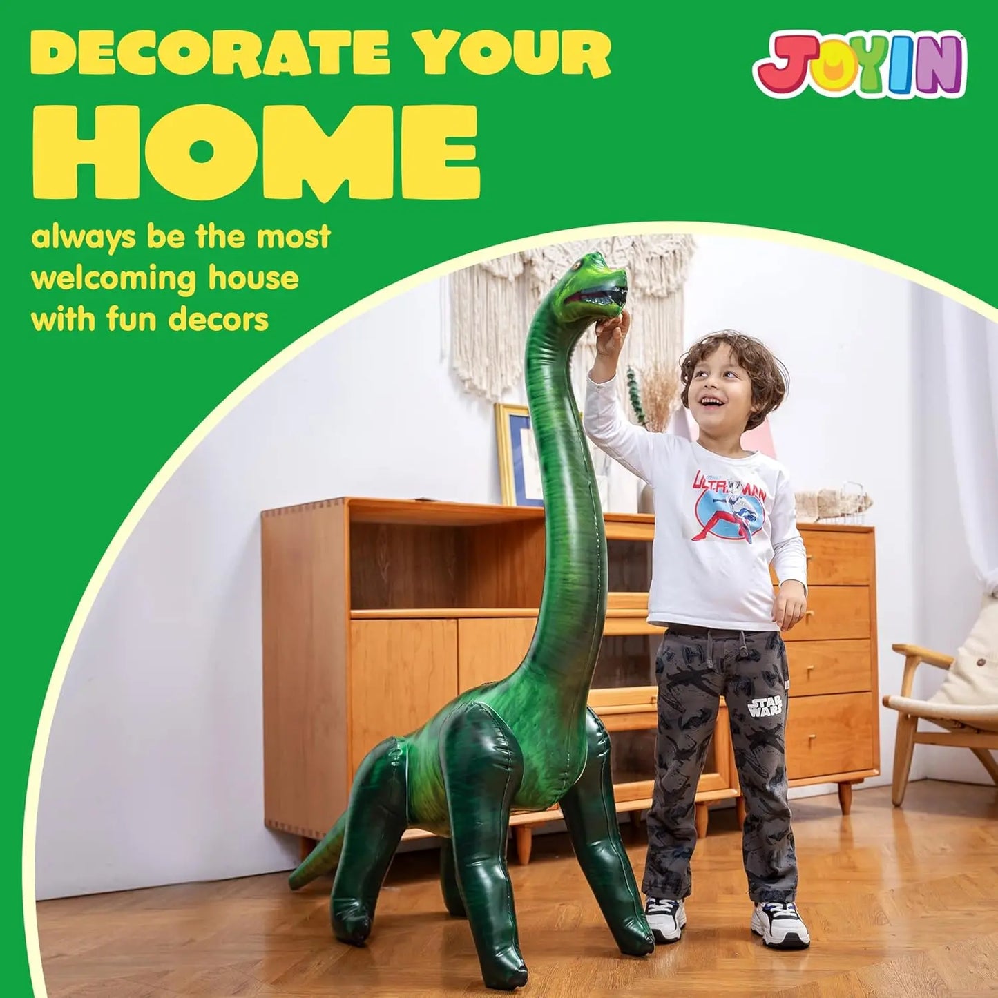 JOYFY 51" Brachiosaurus Inflatable Dinosaur Toy Party Decorations for Kids and Adults Birthday Party Chirstmas Gift
