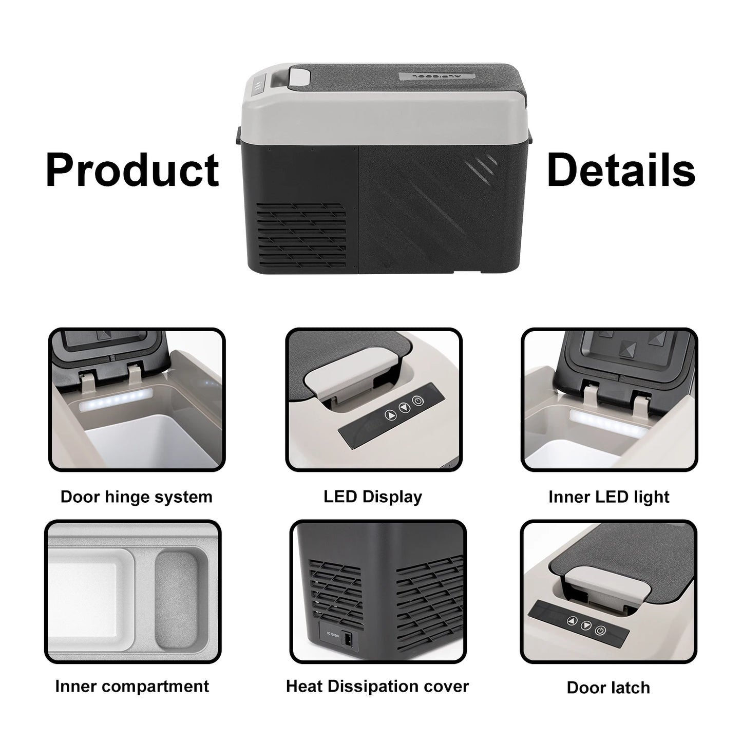 Alpicool KCF15 15L Compressor Cool Box Portable for Car, Truck, Compact Camping Fridge 12/24V DC Cool Box for Travel, Food & Dri