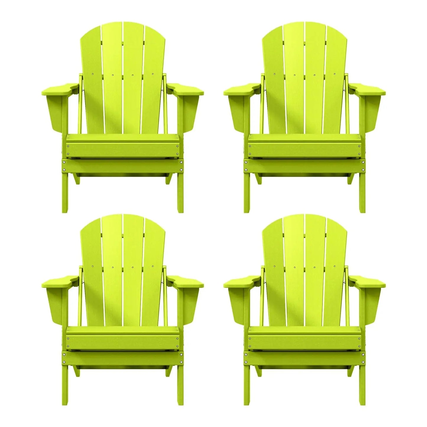 Outdoor Folding Poly Adirondack Chair (Set of 4), Orange, Customized