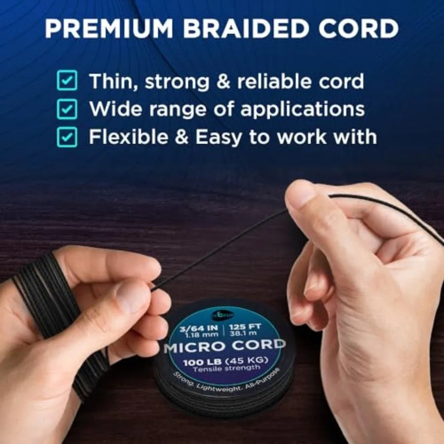 Micro Paracord 1.18 mm X Micro Utility Cord Thin Braided Paracord Rope Best for Crafting, DIY Projects, Fishing, Camping Wind C