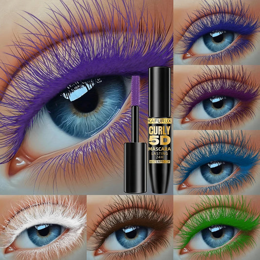 2pcs Colorful Slender Mascara Waterproof Fast Drying Curling Eyelashes Multi Color Lashes Makeup Long Lasting Blue Green Black White Cosmetic for Women Gifts