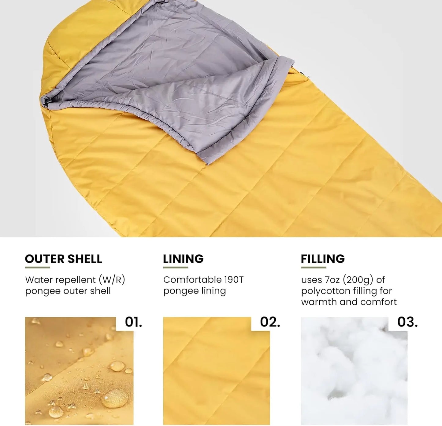 Mummy Sleeping Bag for Camping, Hiking and Backpacking - Survival Gear
