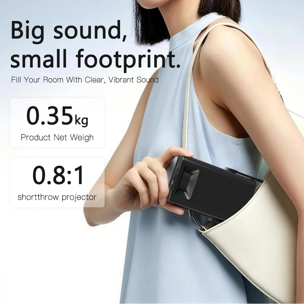 LYNCast Smart Projector with Android 14.0 & WiFi 6, 4K Support, Wireless Screen Mirroring X1, Perfect for TV Series, Movies, Gaming, Anime, Sports, K-Dramas, Concerts