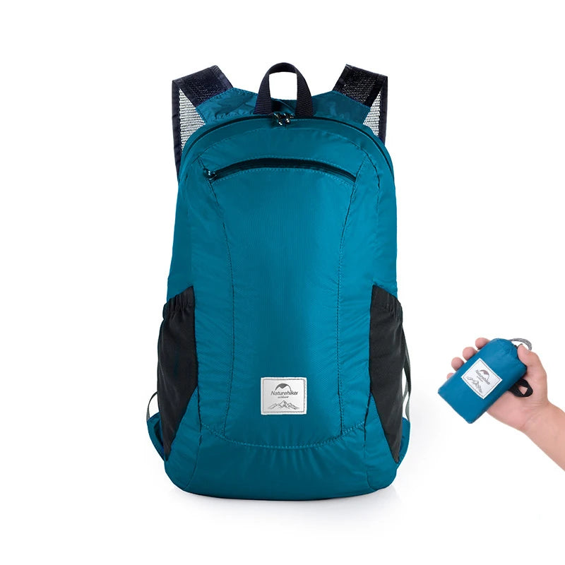18L Black Ultralight Outdoor Waterproof Folding Backpack for Men Women‘s Bag Camping Hiking Shoulder Bag