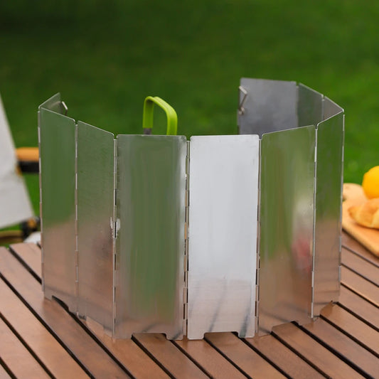 10 Plates Foldable Camping Picnic Cooking Burner Windproof Screen Gas Stove Wind Shield Aluminum Ultralight Outdoor Wind Shield