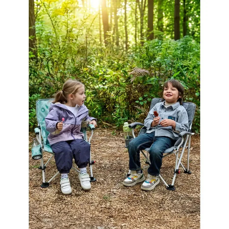 Kids Camping Chairs with Cup Holder, Padded Folding Camping Chair Outdoor with Safety Lock, Carry Bag, Lightweight Portable Camping
