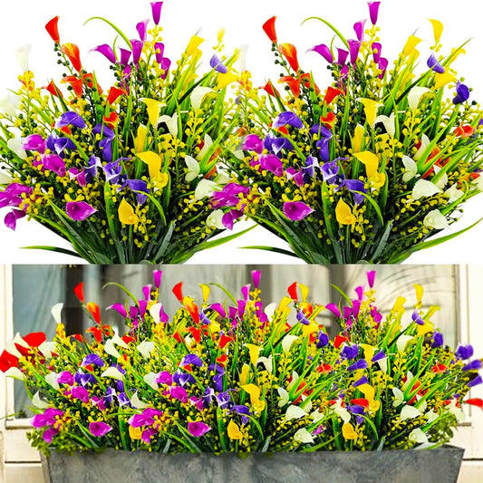 10/20 Pcs Indoor/Outdoor Calla Lily Artificial Flowers, Colorful UV-resistant Plastic Material for Home Garden, Planters, Porch