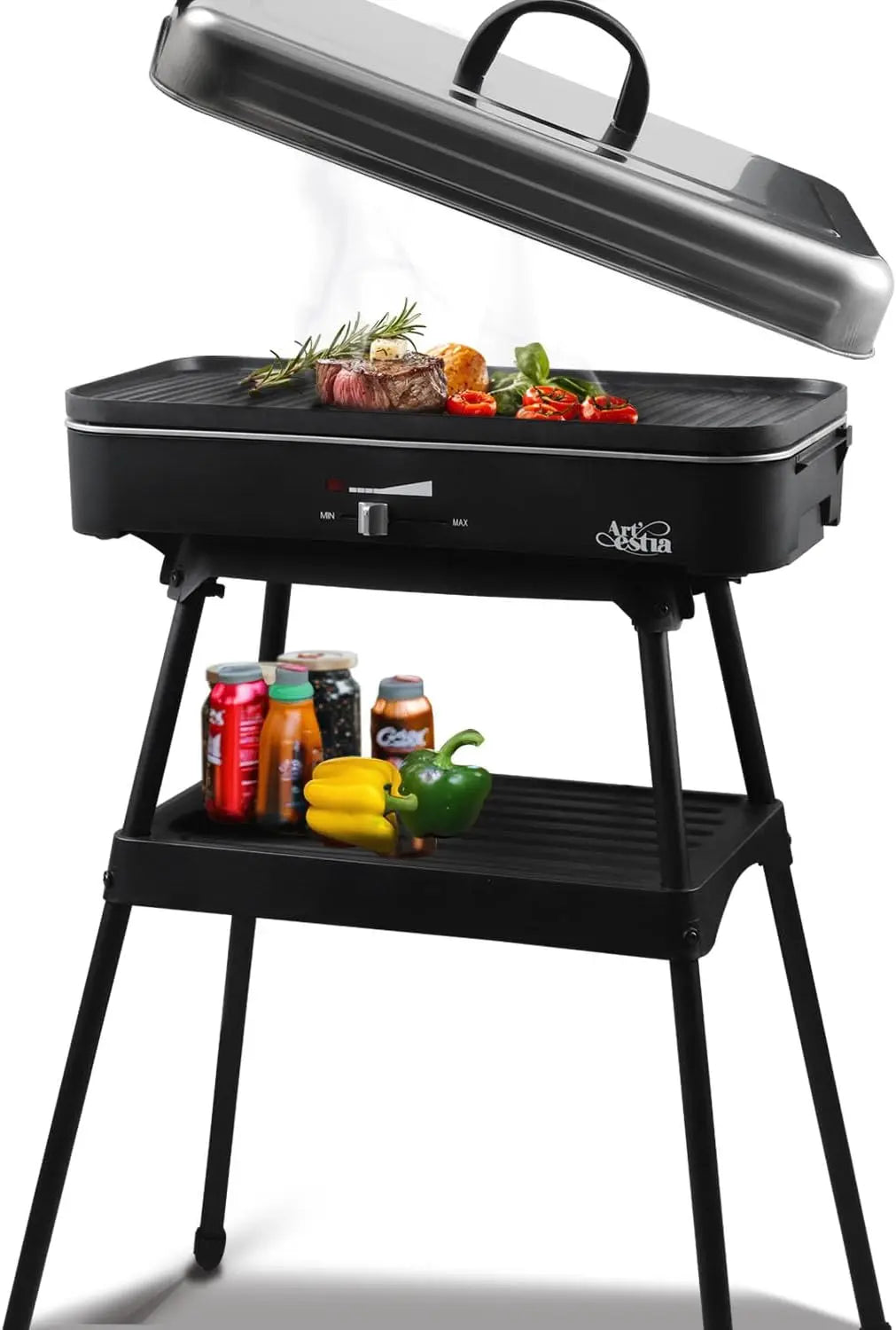 1800W Electric Smokeless Grill with Temperature Control, Portable for Indoor/Outdoor Cooking, BBQ Party & Family Use