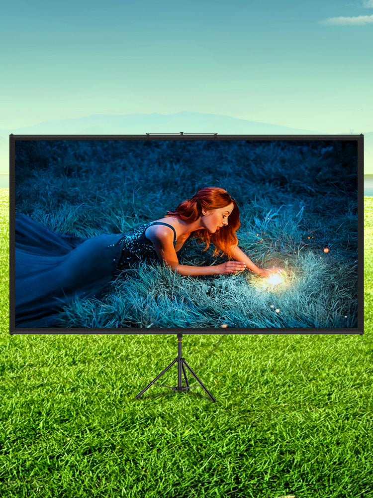 100 Inch Tripod Projector Screen with Stand 16:9 4K HD Portable Projection Home Cinema for Indoor & Outdoor Projection